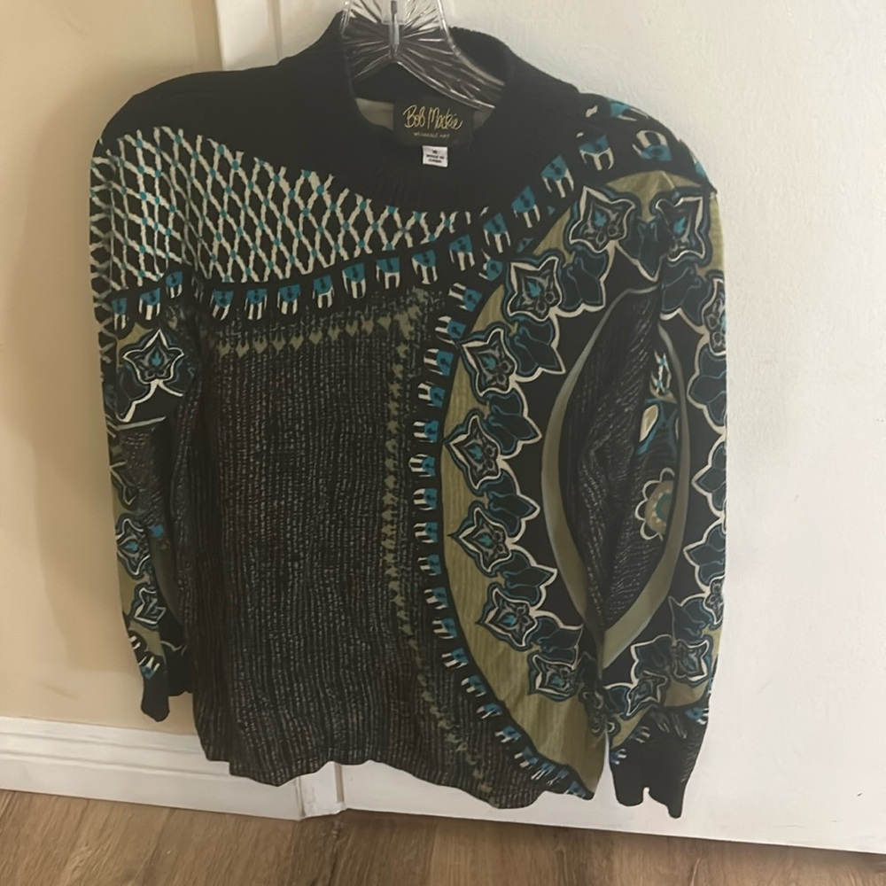 Pretty, black, blue, green sweater